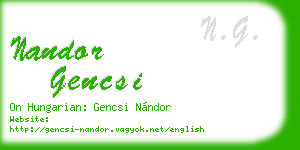 nandor gencsi business card