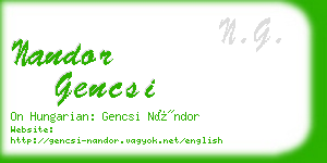 nandor gencsi business card